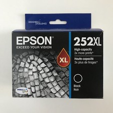 7/2027 + GENUINE OEM EPSON 252XL BLACK Ink Cartridge T252XL120 SEALED BOX OEM picture