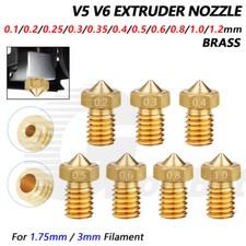 0.1mm to 1.2mm V5 V6 Brass Extruder Nozzle 3D Printer M6 for 1.75mm 3mm Filament picture