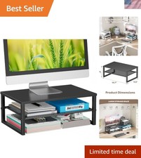 2-Tier Computer Monitor Stand Riser, Desk Organizer for Monitor, Printer & La... picture