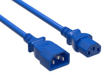 2ft IEC-320 C13 to C14 Heavy-Duty Power Extension Cord 18 AWG 10A/250V SJT, Blue picture