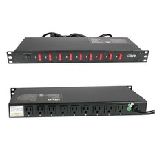 9-Outlet Rack Mount 9 Outlets/12A/Overloading Protection, Black picture