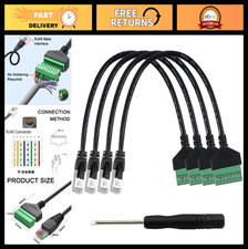 4Pcs 1ft RJ45 Male to 8Pin Screw Terminal Adapter Cable - Ethernet Extender Conn picture