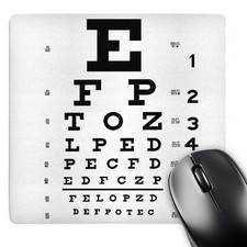 3dRose LLC 8 x 8 x 0.25 Inches Mouse Pad, Eye Chart Alphabet  Black (mp_110446_1 picture