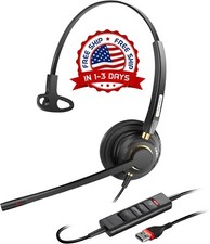 Auriculares Micrófono Cancelación Ruido USB PC Portátil Oficina Llamada Chat NEW picture