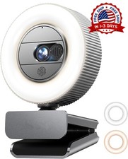 2K Webcam HD Web Cámara De Streaming Con Luz De Anillo Ajustable Micrófono picture