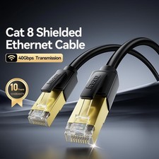 2Packs High Speed 40Gbps 2000Mhz Network Cord RJ45 Shielded Indoor -2 Pack 6 ft picture
