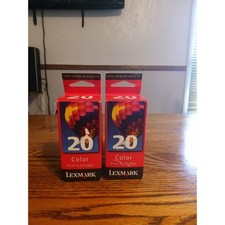 Lot of 2 Genuine Lexmark 20 Color Ink Cartridges New & Sealed  picture