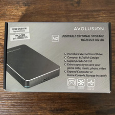 Avolusion M2 Series 750GB 2.5in USB 3.0 USB-Powered External HDD Black picture