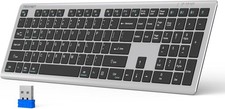 TECKNET Bluetooth Keyboard Rechargeable, 4-Device Free Switching (2.4G+BT), Ultr picture