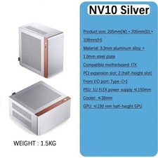 Jonsbo NV10 N10 Mini ITX Case Aluminum Walnut Accent 1U FLEX Power Desktop PC picture