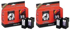 4 NEW Genuine Factory Sealed Lexmark 34 Black 35 Color Inkjet Cartridges picture
