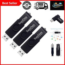 USB Flash Drive 8GB 3 Pack USB 2.0 Thumb Drive Swivel Memory Stick Data Stora... picture