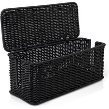 Handwoven Rattan Cable Organizer Box Multi Functional Storage For Cords New picture