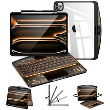 ND NAIDUN Clear Keyboard Case iPad Air 13 M2/M3 iPad Pro 12.9 Backlit Touchpad picture
