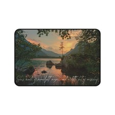 Lake Sunset Landscape Desk Mat | Personalized Name, Calming Nature Scene picture