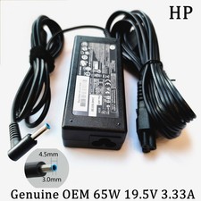 Genuine OEM 65W AC Adapter Charger blue tip 19.5V 3.33A HP Pavilion 710412-001 picture
