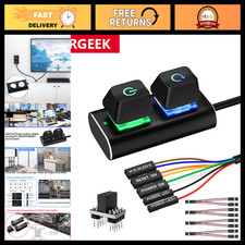 Aluminum External PC Power Switch Button with Splitter, ON/OFF Reset & HDD LED f picture