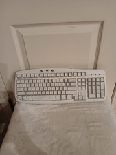 Vintage Microsoft Basic 1.0A Computer Keyboard White PS/2 Compatible picture