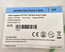 FS Cat6 28AWG Slim Patch Cable C6URPSGSPVC 1ft, Pack Of 20 picture