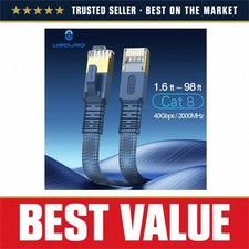 UGOURD Cat 8 Ethernet Cable 40Gbps 2000MHz Flat Braided RJ45 LAN Patch Cord picture