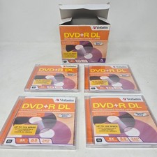 Verbatim DVD+R DL 8.5GB 8X Double Layer Recordable Discs 4 Pk Sealed Jewel Case picture