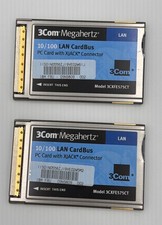 TWO- 3Com Megahertz 10/100 LAN CardBus w/Xjack connector 3CXFE575CT picture