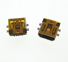 2x Mini-AB USB Socket 5P Short Female Repair Replacement Port 5-Pin SMD For P... picture