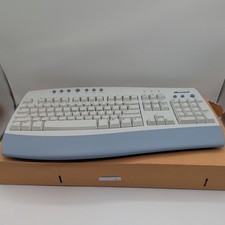Microsoft Internet Keyboard Vintage PS/2 Wired White C19-00329 New in Box picture