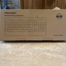 TECKNET TK-KB002 Gaming Keyboard USB Wired 15 Zone RBG All Metal Panel Open Box  picture