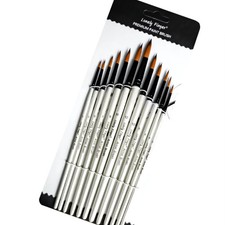 Premium 12-Piece Artist Paint Brush Set - Ultra-Durable Nylon Bristles for Acryl picture