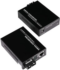 2 PCS MultiMode Dual SC Fiber Gigabit Ethernet Media Converter RJ45 2KM picture