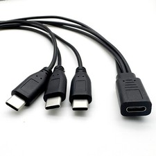 USB C Splitter Charge Cable Type C Female to 3 x USB C Male 3 in 1 Fast Charging picture