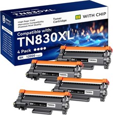 4 Pack TN830XL Toner Black Cartridge High Yield Replacement for Brother TN830 picture