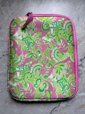 Lilly Pulitzer Elephant Chin Chin Pink Green Paisley Soft Side Tech Tablet Case  picture