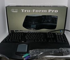 Adesso Tru-Form Pro PCK-308PB Ergonomic Keyboard w/ Touchpad PS/2 Open Box NEW picture