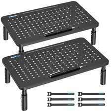BONTEC 2 Pack Adjustable Monitor Stand Riser with 2 Pack, Basic Model - Black picture