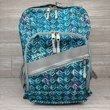 L.L. Bean Deluxe Aztec Backpack Blue/Teal Reflective Laptop Adjustable Straps picture