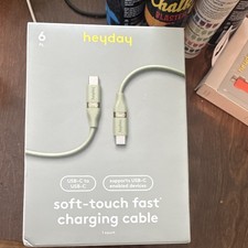 heyday USB-C to USB-C Fast Charging Cable, Soft-Touch 6 ft Green 240 w (3pack) picture