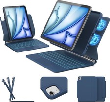 Classic Cases, Covers, Keyboard Folios Steel Blue 2025 for iPad Air 11” Case Key picture