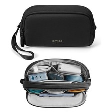 tomtoc Electronic Organizer Travel Case, Dual Compartment Tech Medium, Black picture