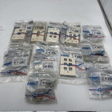 AMP NETCONNECT LOT Almond  Faceplate CAT 5 RJ45 Jacks Blue See Photos picture