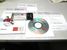 VINTAGE ORIGINAL BELKIN WIRELESS G NOTEBOOK CARD CD AND BOOKLETS picture