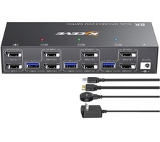 KCEVE KVM Switch 2 Monitors 3 Computers Displayport Wired Remote picture
