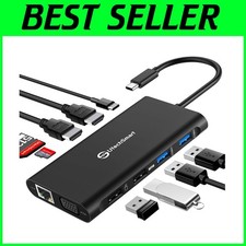 Portable Triple Monitor Docking Station - 11-in-1 Hub-- picture