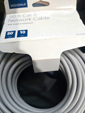 Insignia Cat 6 Ethernet Cable 50 ft Gray 10 Gbps Snagless Round picture