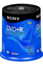 100 PACK SONY DVD+R 120min 4.7GB 1-16X Speed Printable Recordable Media DISC'S   picture