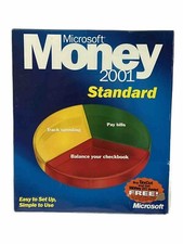 Vintage Microsoft Money 2001 Financial Suite PC Big Box - New Sealed NOS picture