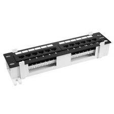 12-Port Cat.6A UTP Unsheilded Patch Panel RJ45 Ethernet With Wallmount Bracket picture
