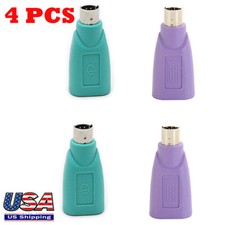 4 Pcs PS/2 Male to USB Female Converter Adapter for Mouse and Keyboard picture