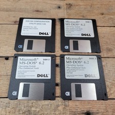 MS-DOS 6.2 Floppy Disk Lot Dell Disk 1–3 + DOS ISA Config Utility 3.5” VTG picture